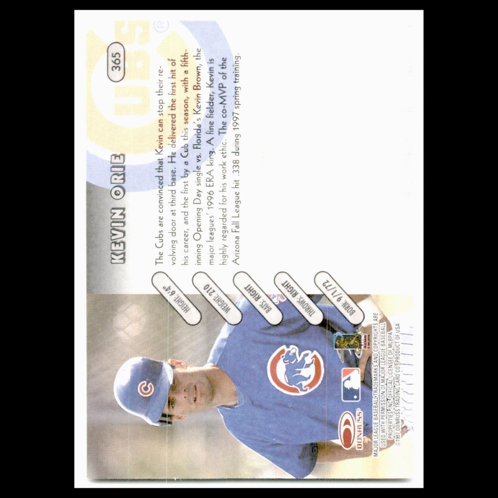 Kevin Orie Rookie #365 1997 Donruss Chicago Cubs Baseball Card MLB NM