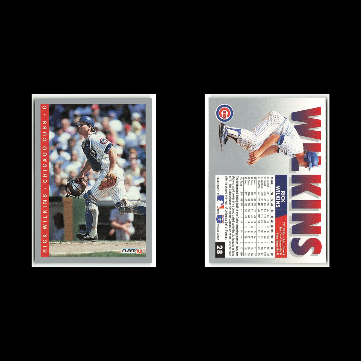 Rick Wilkins #28 1993 Fleer Chicago Cubs Baseball Card MLB NM
