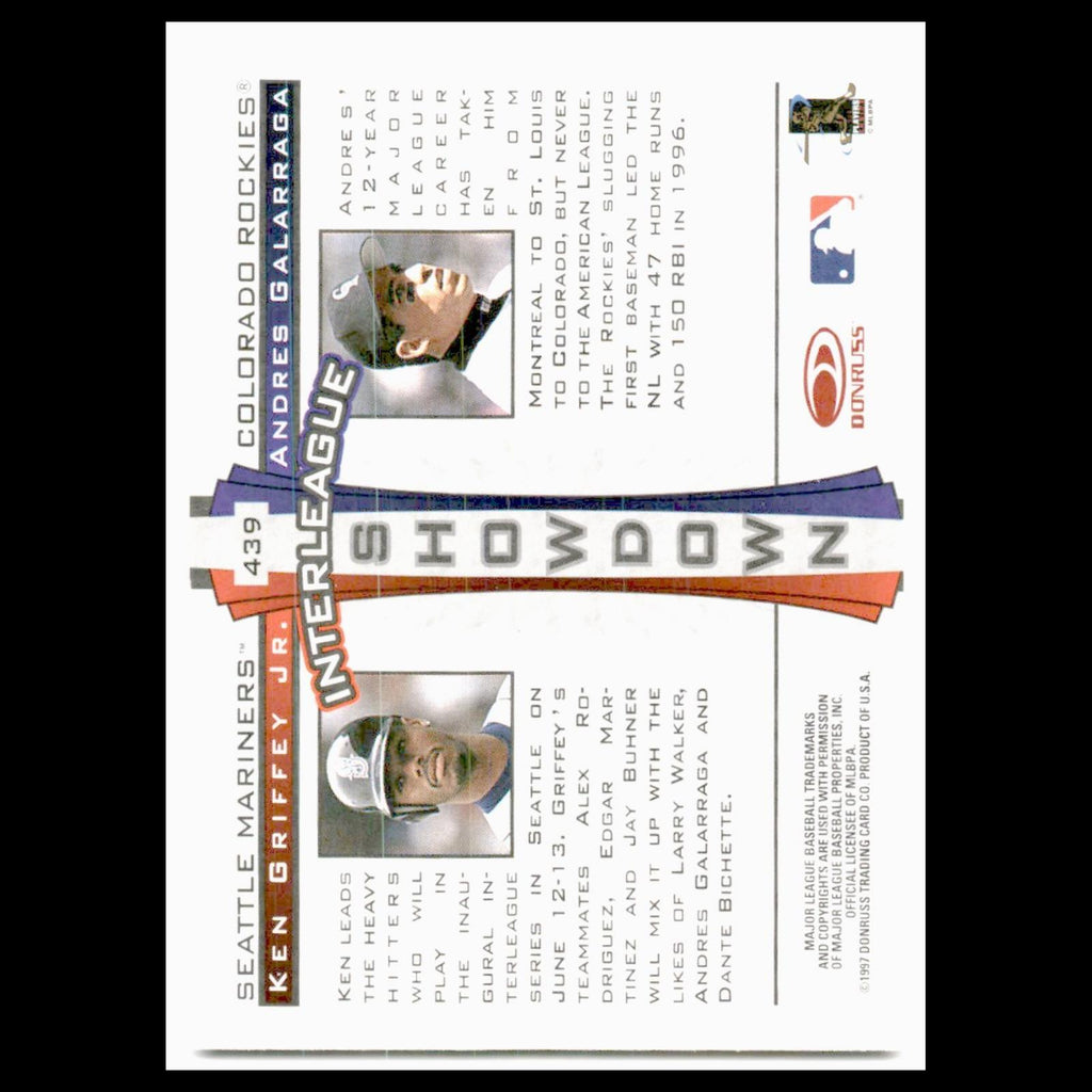 Ken Griffey Jr./Andres Galarraga #439 1997 Donruss Baseball Card MLB NM