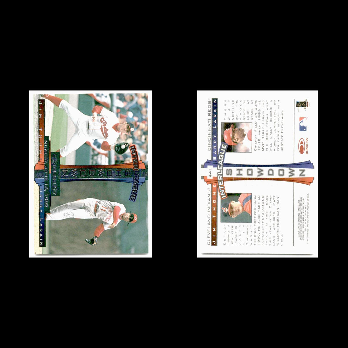 Barry Larkin/Jim Thome #441 1997 Donruss Cincinnati Reds/Cleveland Indians Card