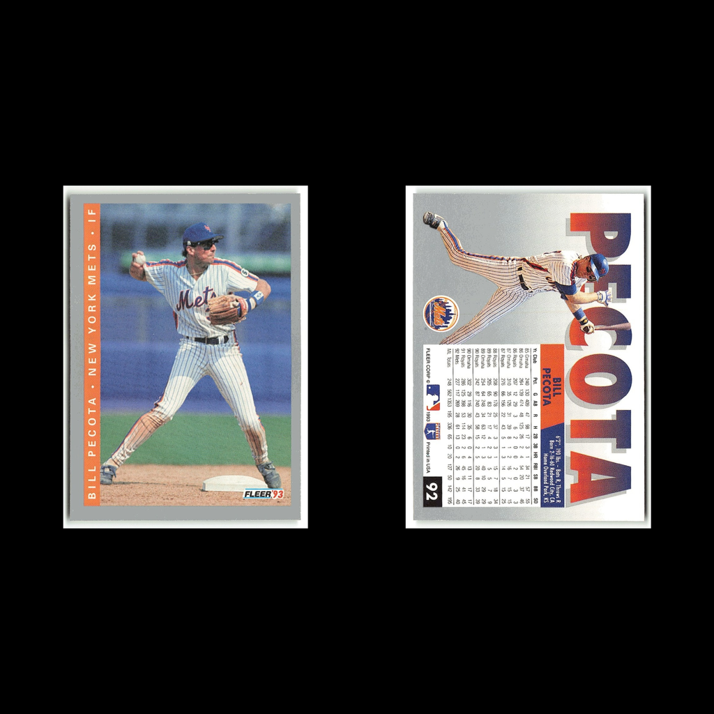 Bill Pecota #92 1993 Fleer New York Mets Baseball Card MLB NM