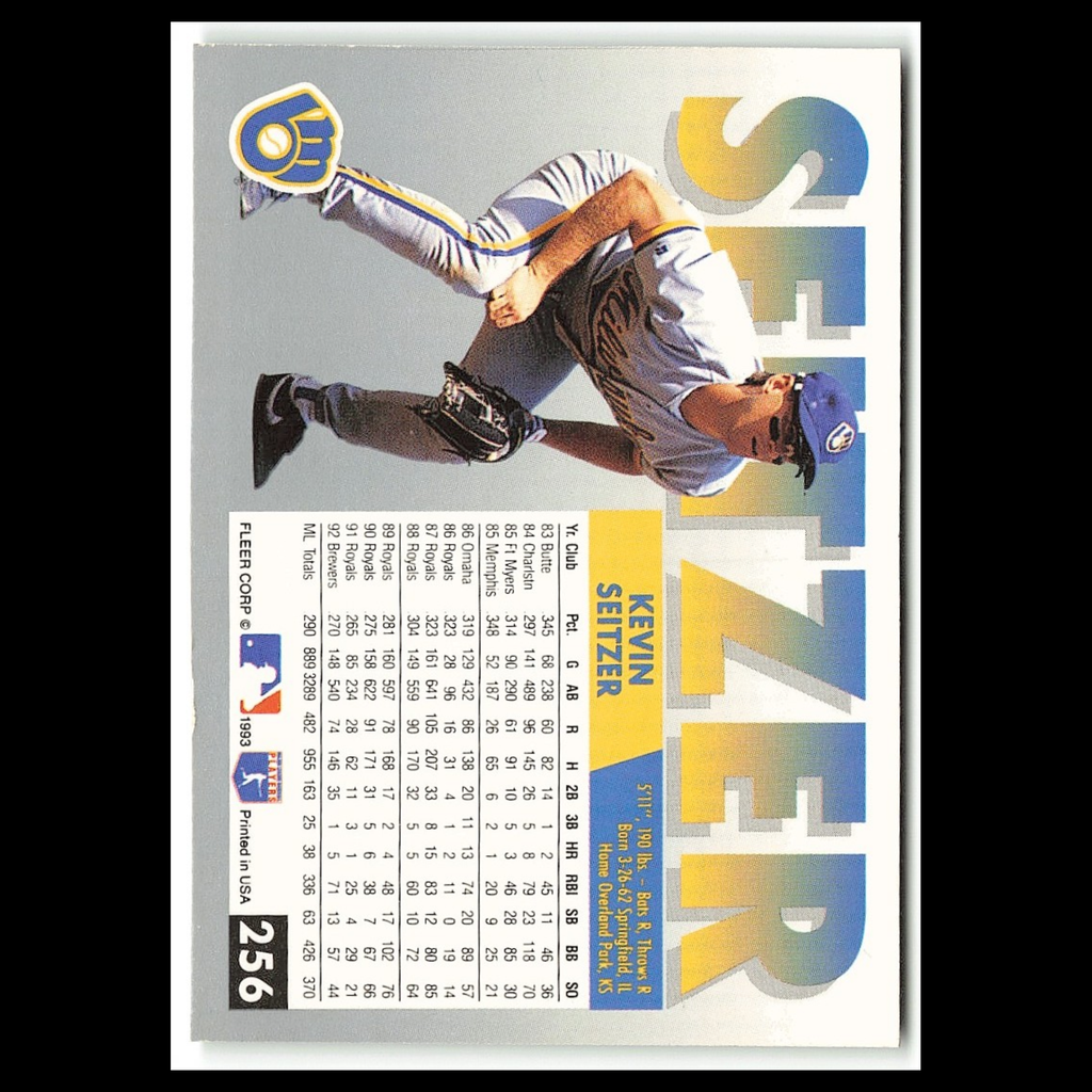Kevin Seitzer #256 1993 Fleer Milwaukee Brewers Baseball Card MLB NM