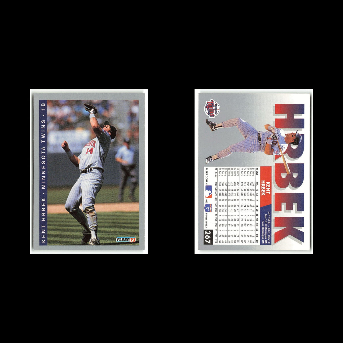 Kent Hrbek #267 1993 Fleer Minnesota Twins Baseball Card MLB NM