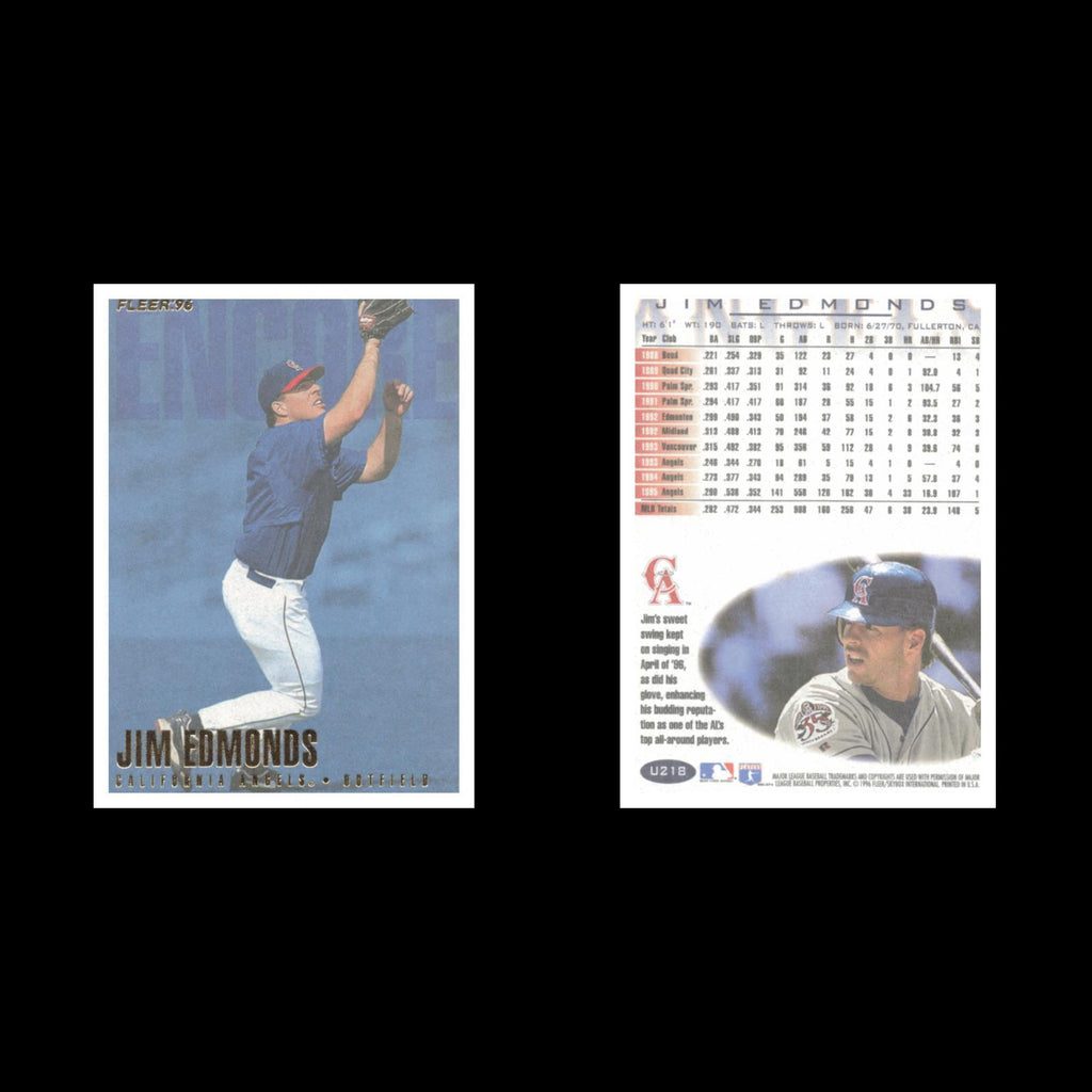 Jim Edmonds #U218 1996 Fleer Update California Angels Baseball Card MLB NM