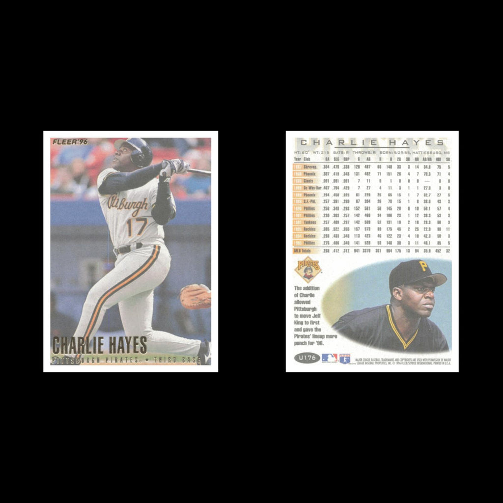 Charlie Hayes #U176 1996 Fleer Update Pittsburgh Pirates Baseball Card MLB NM