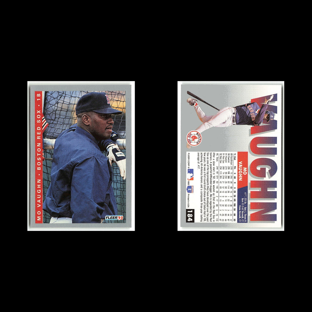 Mo Vaughn #184 1993 Fleer Boston Red Sox Baseball Card MLB NM