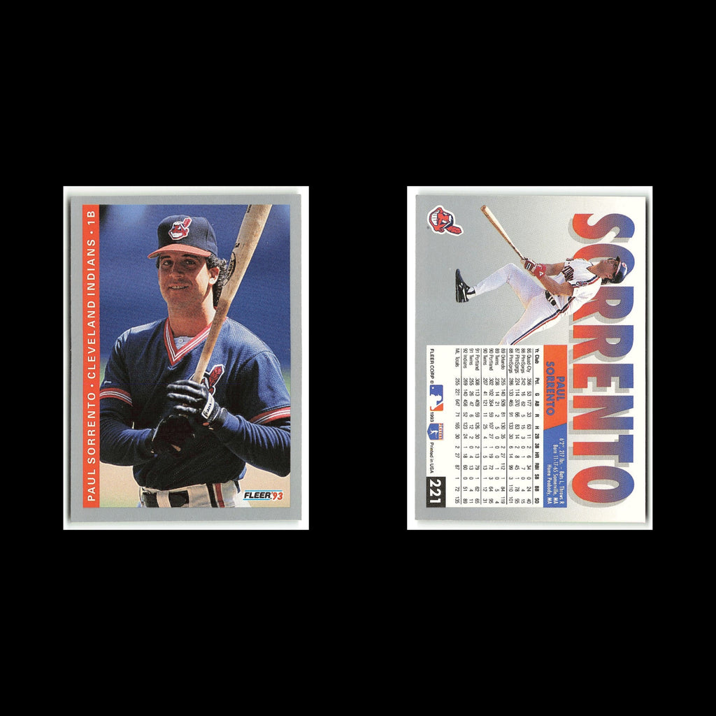 Paul Sorrento #221 1993 Fleer Cleveland Indians Baseball Card MLB NM