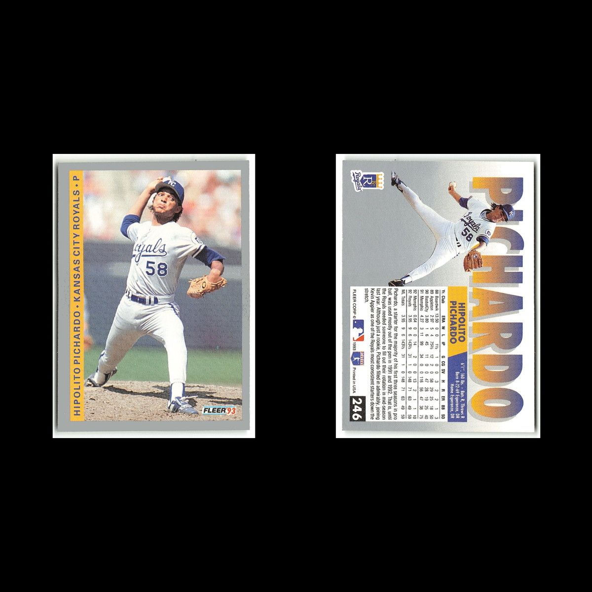 Hipolito Pichardo #246 1993 Fleer Kansas City Royals Baseball Card MLB NM