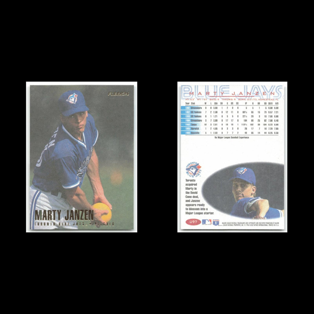 Marty Janzen Rookie #U97 1996 Fleer Update Toronto Blue Jays Baseball Card MLB