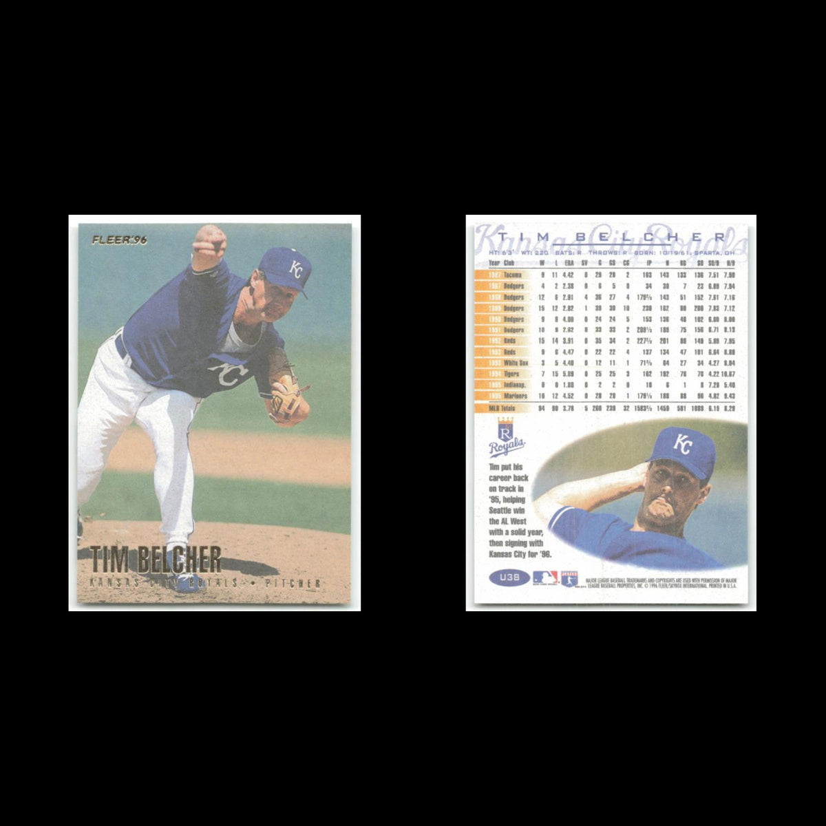 Tim Belcher #U38 1996 Fleer Update Kansas City Royals Baseball Card MLB NM
