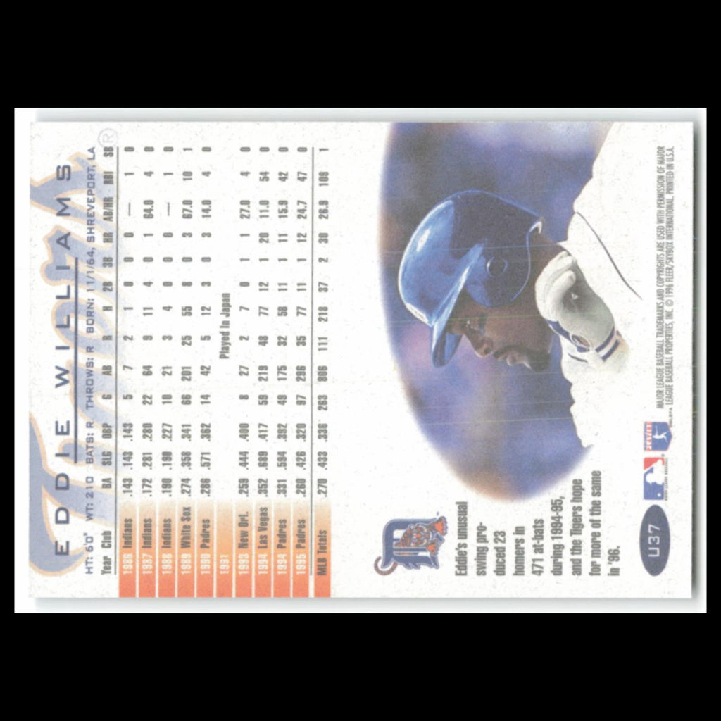 Eddie Williams #U37 1996 Fleer Update Detroit Tigers Baseball Card MLB NM
