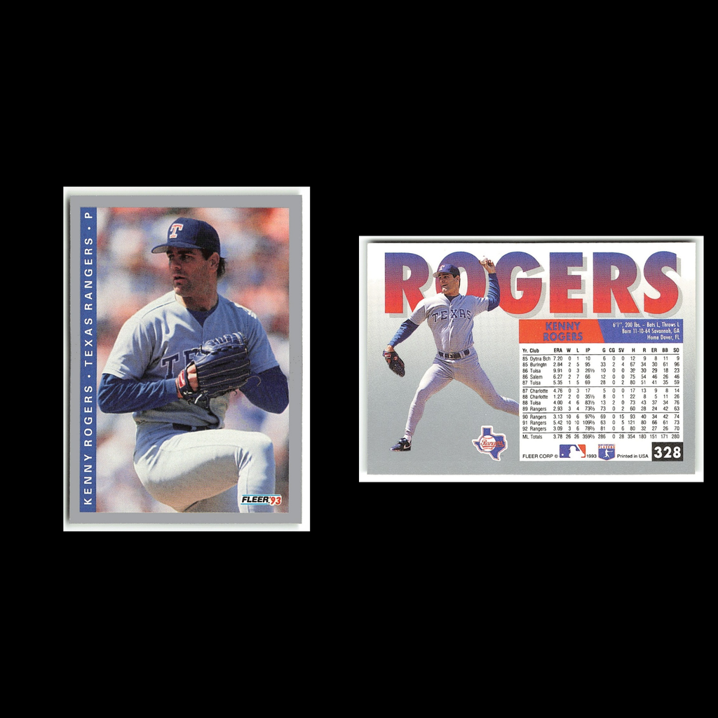 Kenny Rogers #328 1993 Fleer Texas Rangers Baseball Card MLB NM