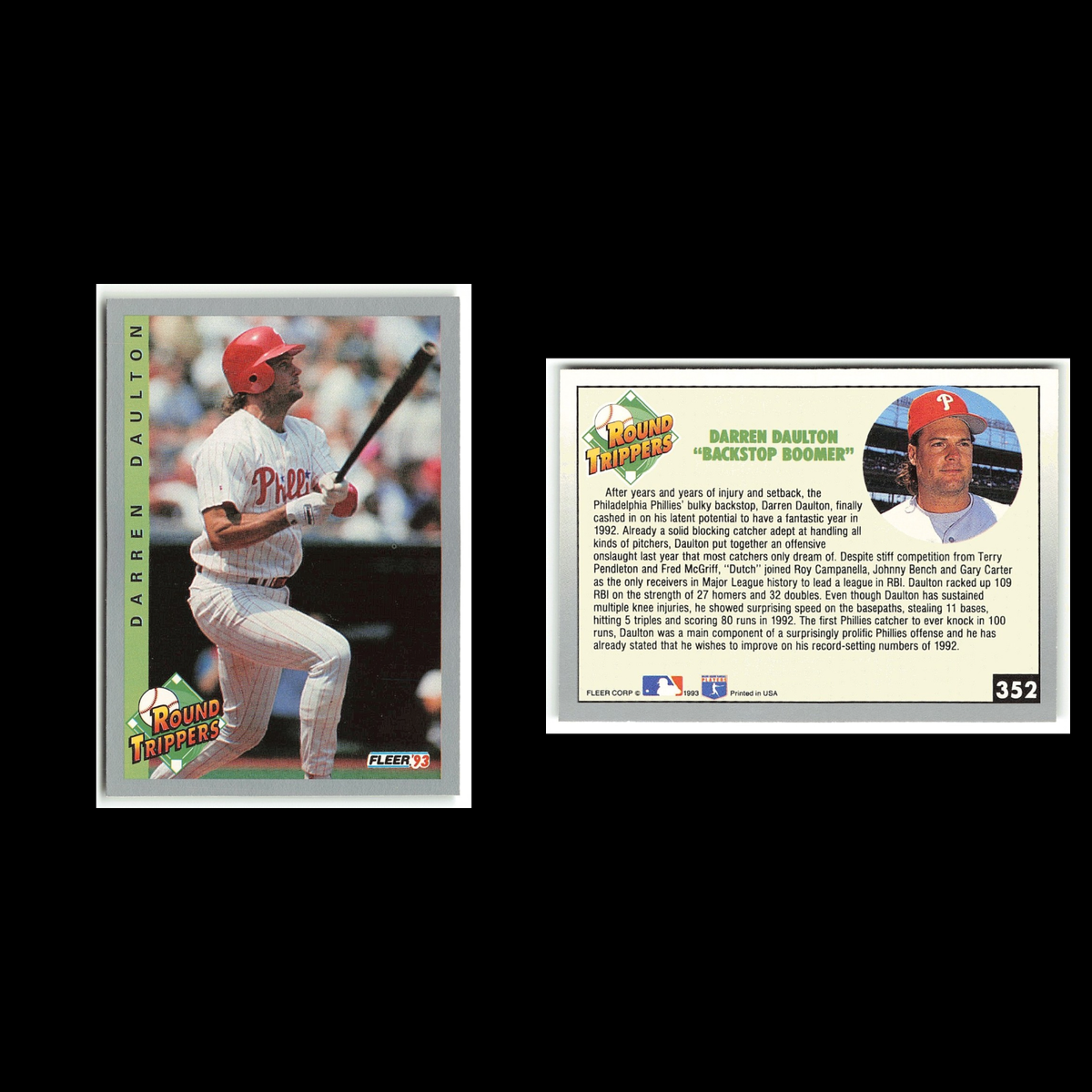 Darren Daulton #352 1993 Fleer Philadelphia Phillies Baseball Card MLB NM