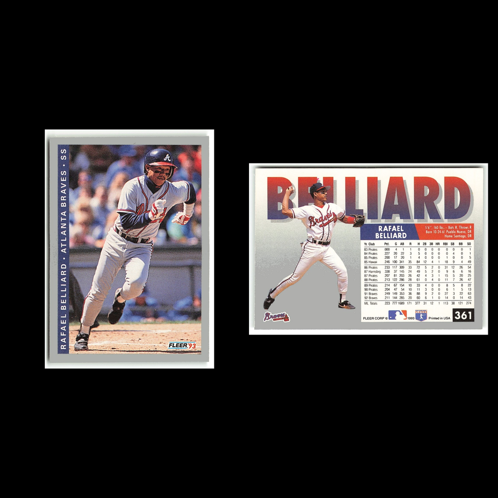 Rafael Belliard #361 1993 Fleer Atlanta Braves Baseball Card MLB NM