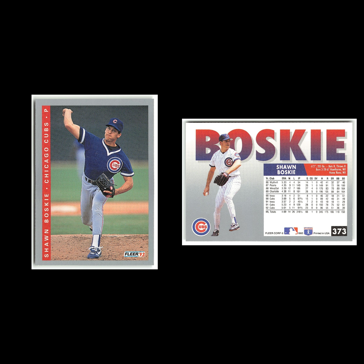 Shawn Boskie #373 1993 Fleer Chicago Cubs Baseball Card MLB NM