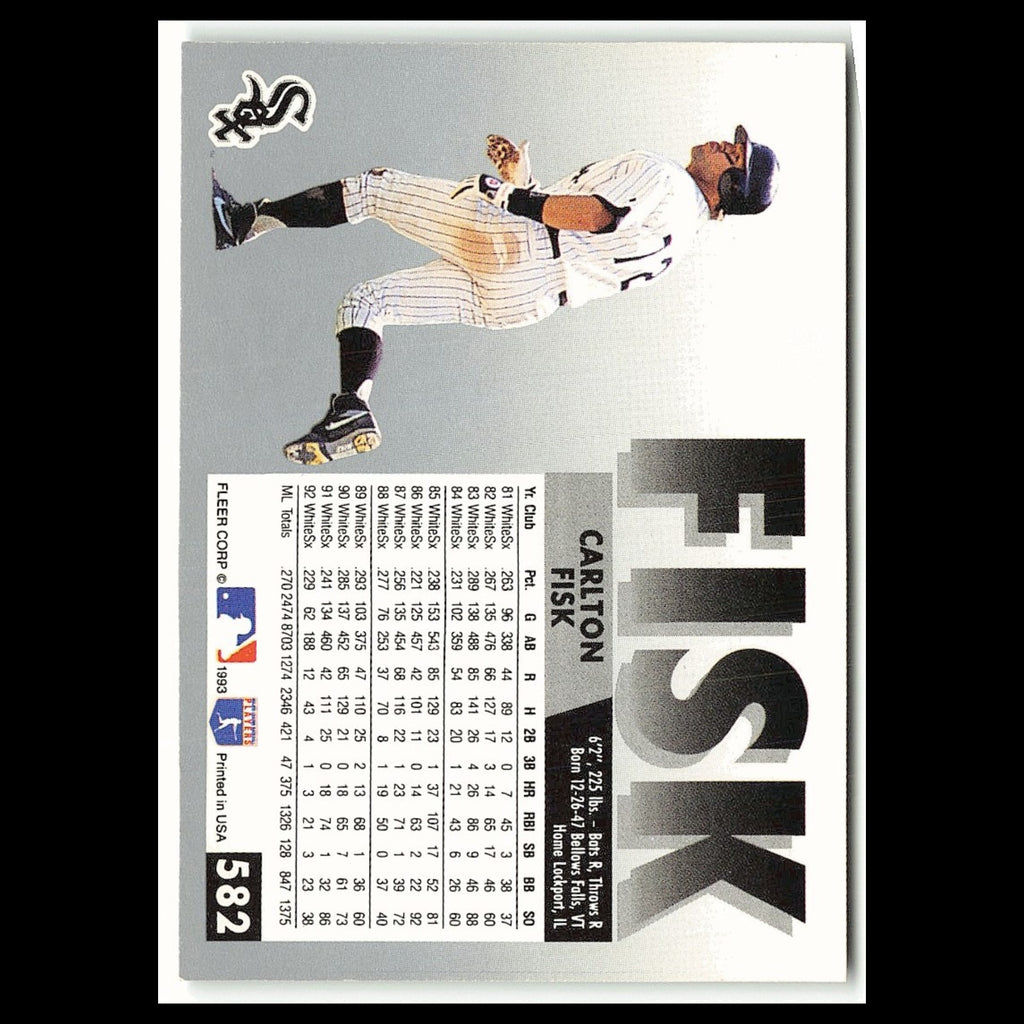 Carlton Fisk #582 1993 Fleer Chicago White Sox Baseball Card MLB NM