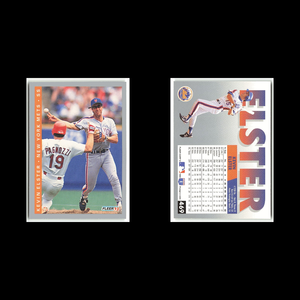 Kevin Elster #469 1993 Fleer New York Mets Baseball Card MLB NM