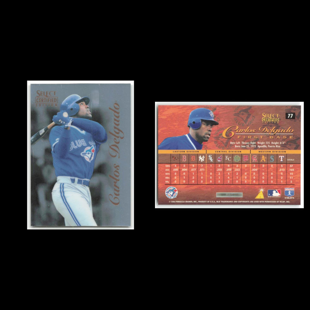 Carlos Delgado #77 1996 Select Certified Toronto Blue Jays Baseball Card MLB NM