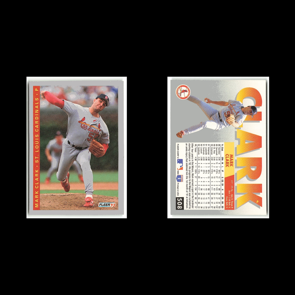 Mark Clark #508 1993 Fleer St. Louis Cardinals Baseball Card MLB NM