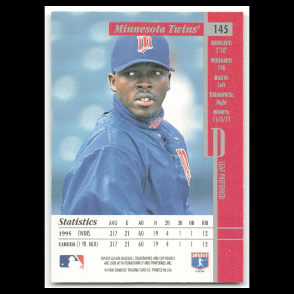 Matt Lawton Rookie #145 1996 Leaf Preferred Minnesota Twins Baseball Card MLB NM