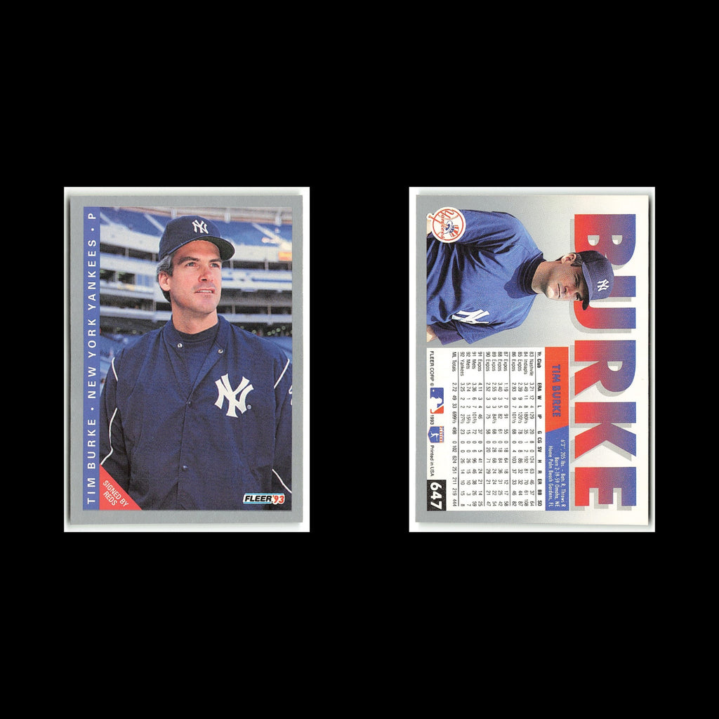 Tim Burke #647 1993 Fleer New York Yankees Baseball Card MLB NM