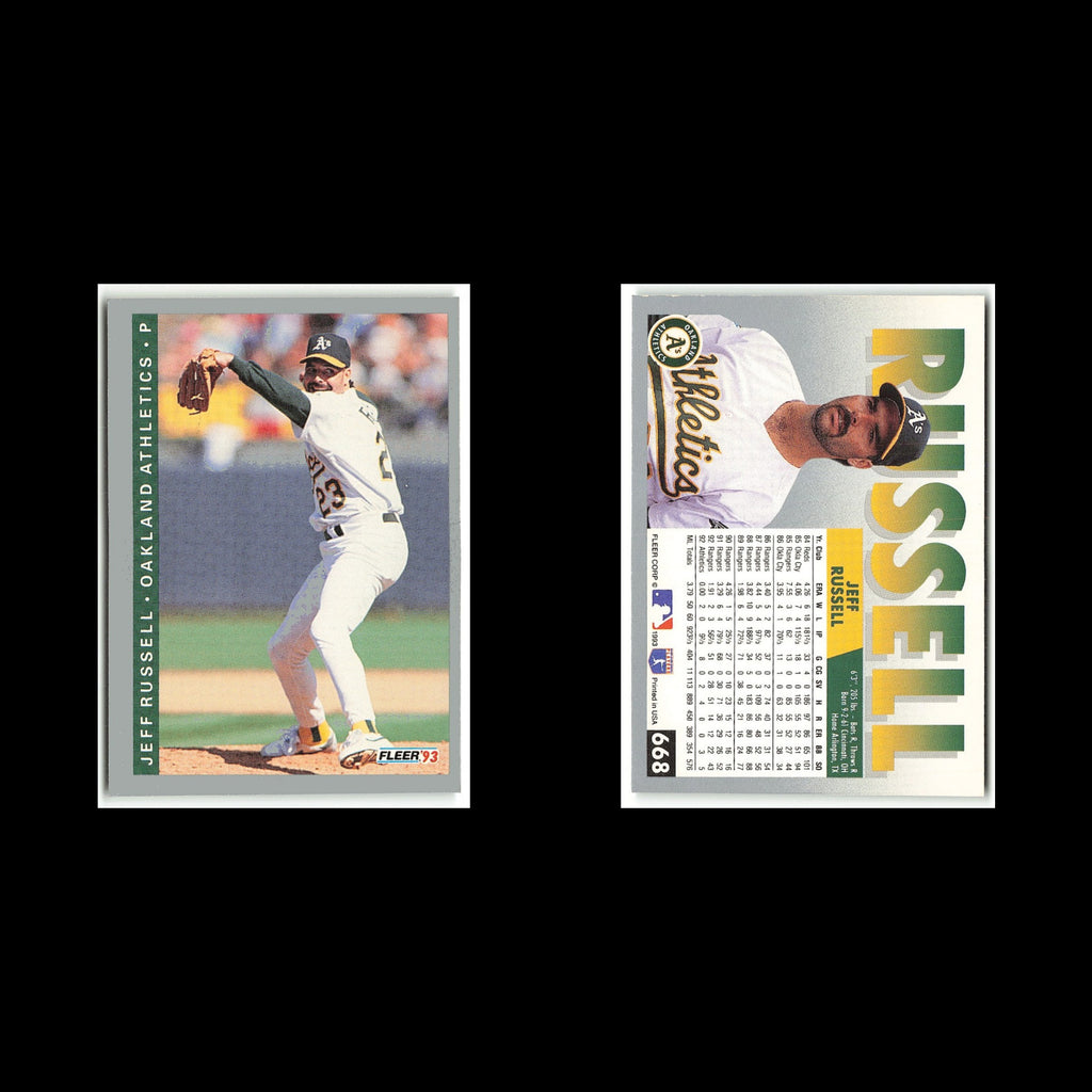 Jeff Russell #668 1993 Fleer Oakland Athletics Baseball Card MLB NM