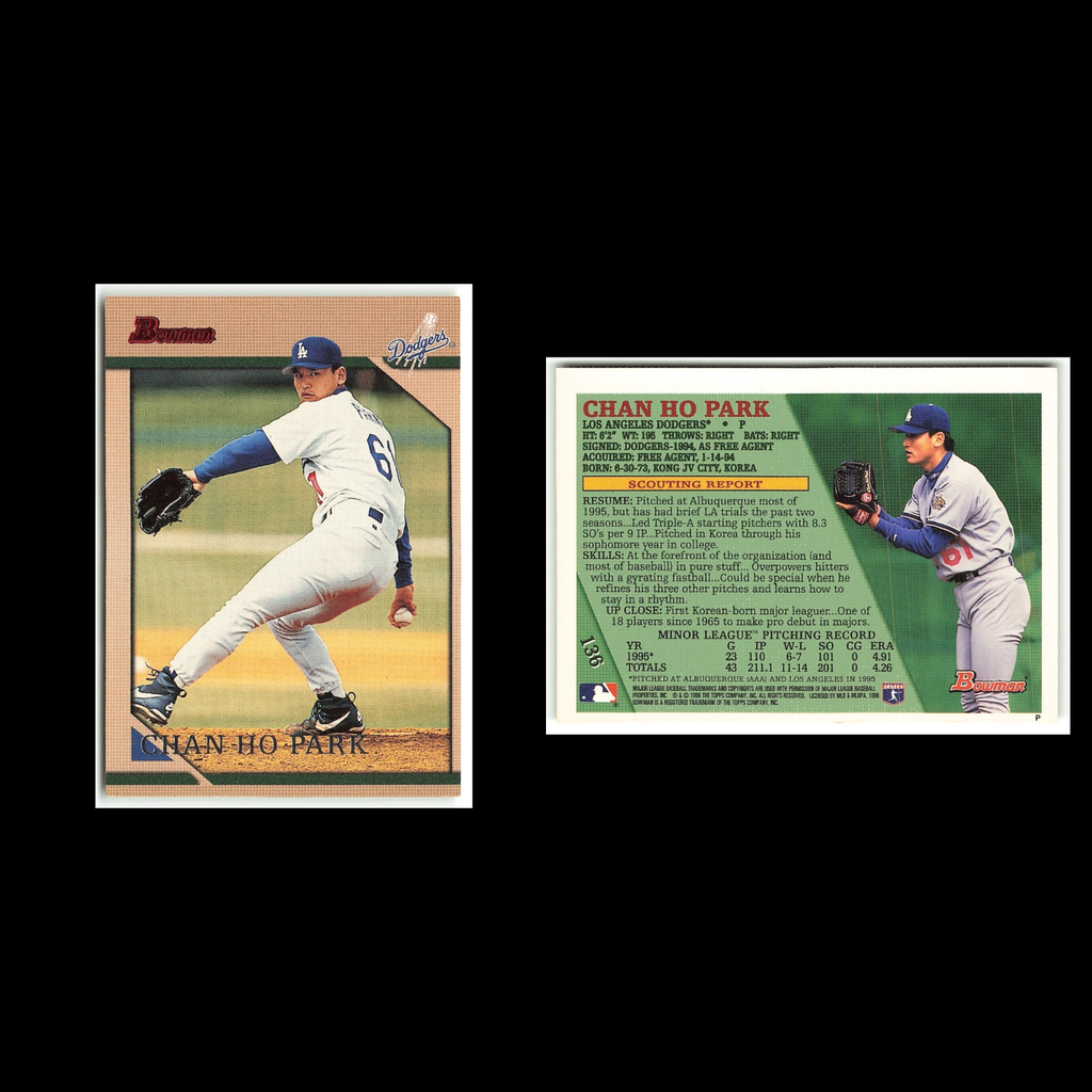 Chan Ho Park Rookie #136 1996 Bowman Los Angeles Dodgers Baseball Card MLB NM