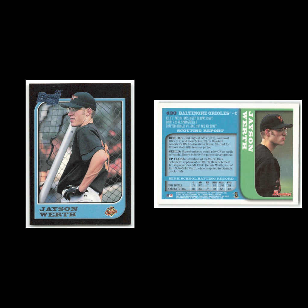 Jayson Werth Rookie #433 1997 Bowman Baltimore Orioles Baseball Card MLB NM