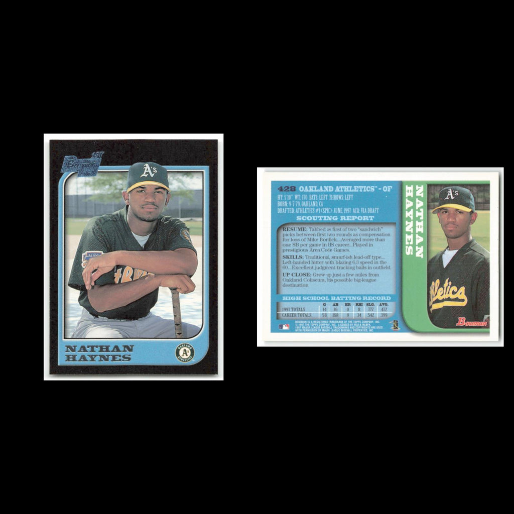 Nathan Haynes Rookie #428 1997 Bowman Oakland Athletics Baseball Card MLB NM