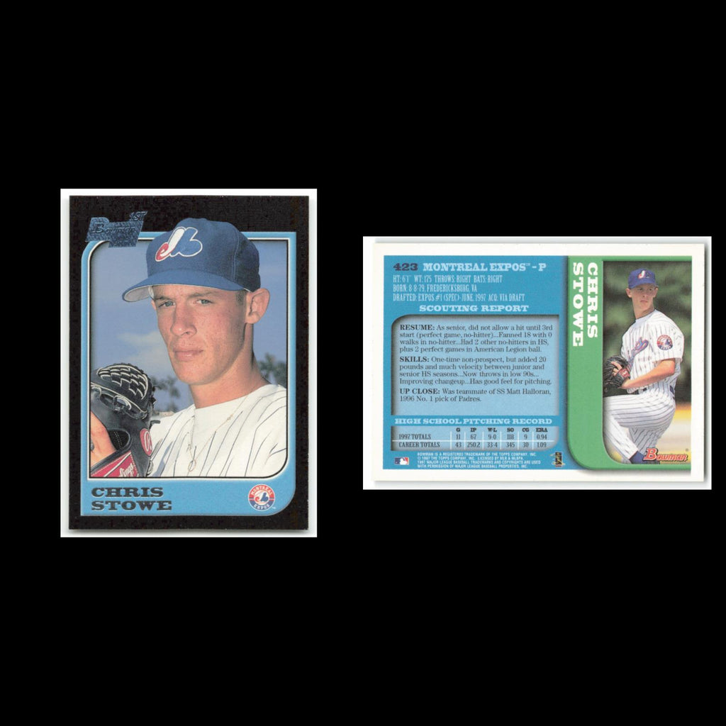 Chris Stowe Rookie #423 1997 Bowman Montreal Expos Baseball Card MLB NM
