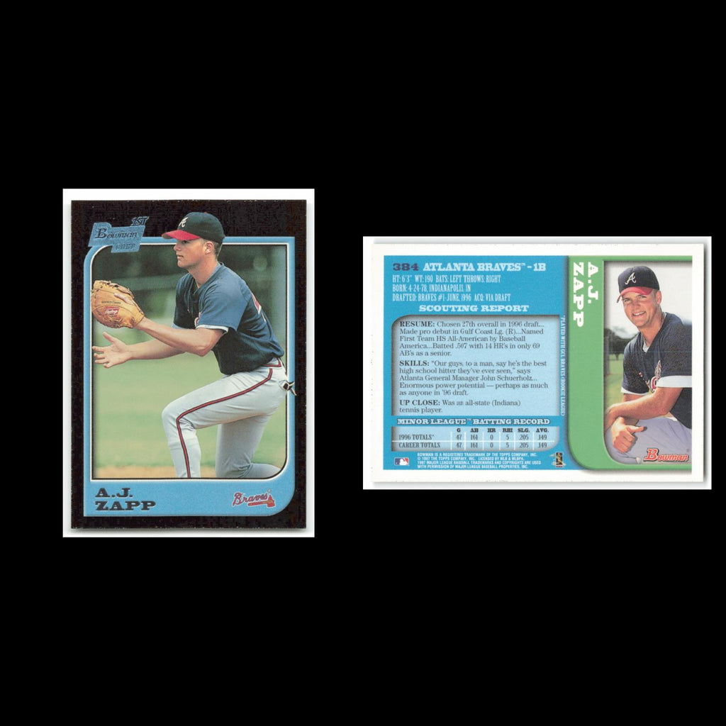 A.J. Zapp Rookie #384 1997 Bowman Atlanta Braves Baseball Card MLB NM