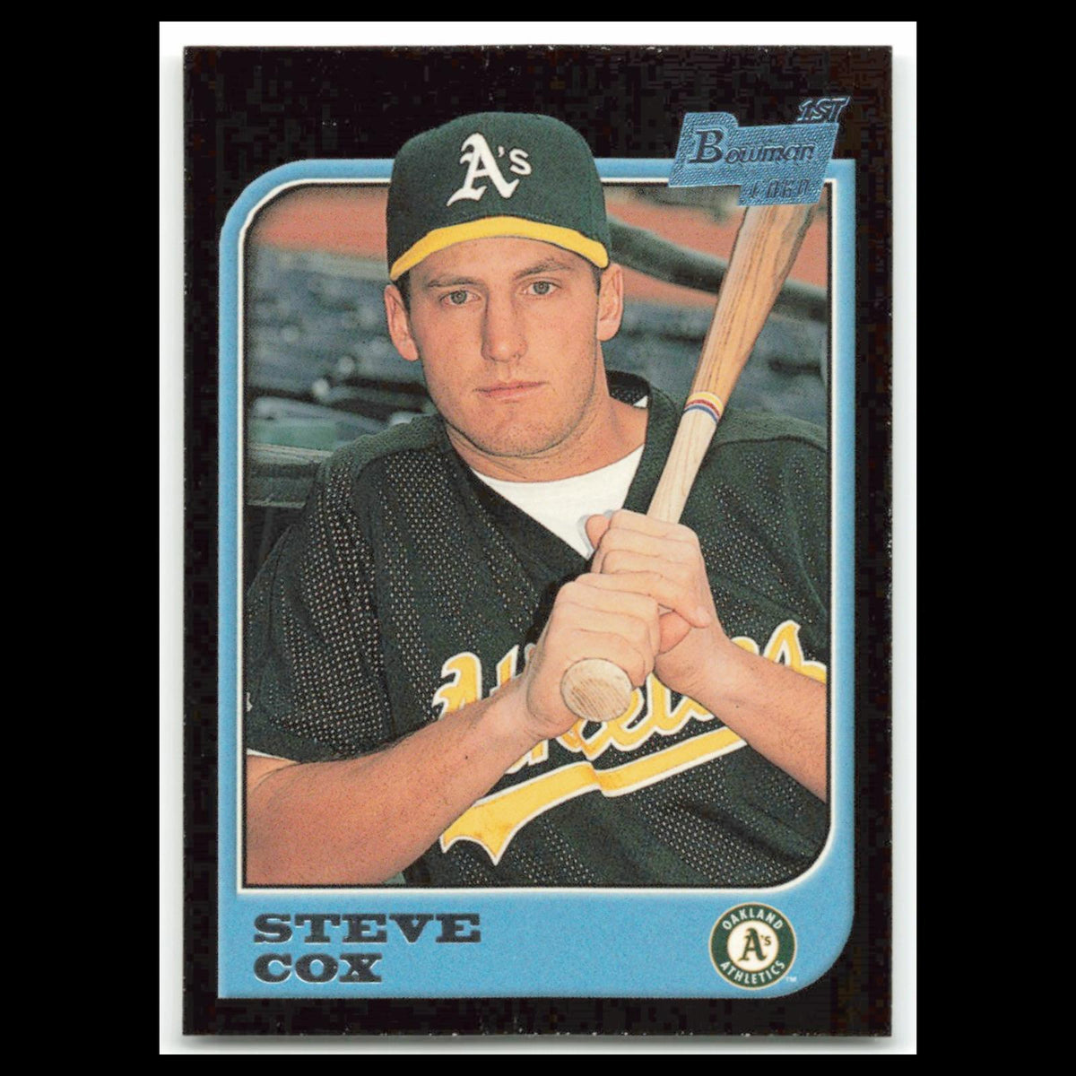 Steve Cox #338 1997 Bowman Oakland Athletics Baseball Card MLB NM