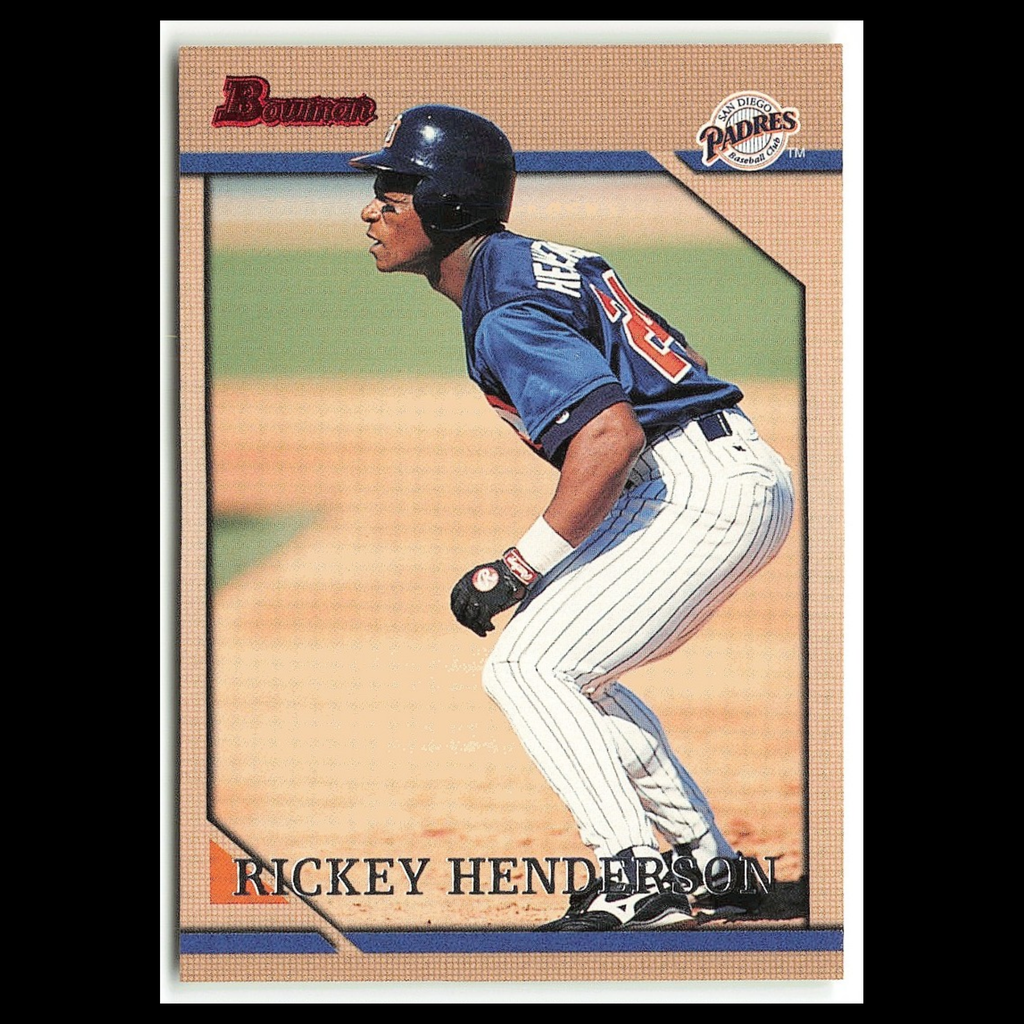 Rickey Henderson #38 1996 Bowman San Diego Padres Baseball Card MLB NM