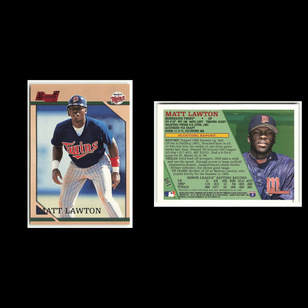 Matt Lawton Rookie #261 1996 Bowman Minnesota Twins Baseball Card MLB NM