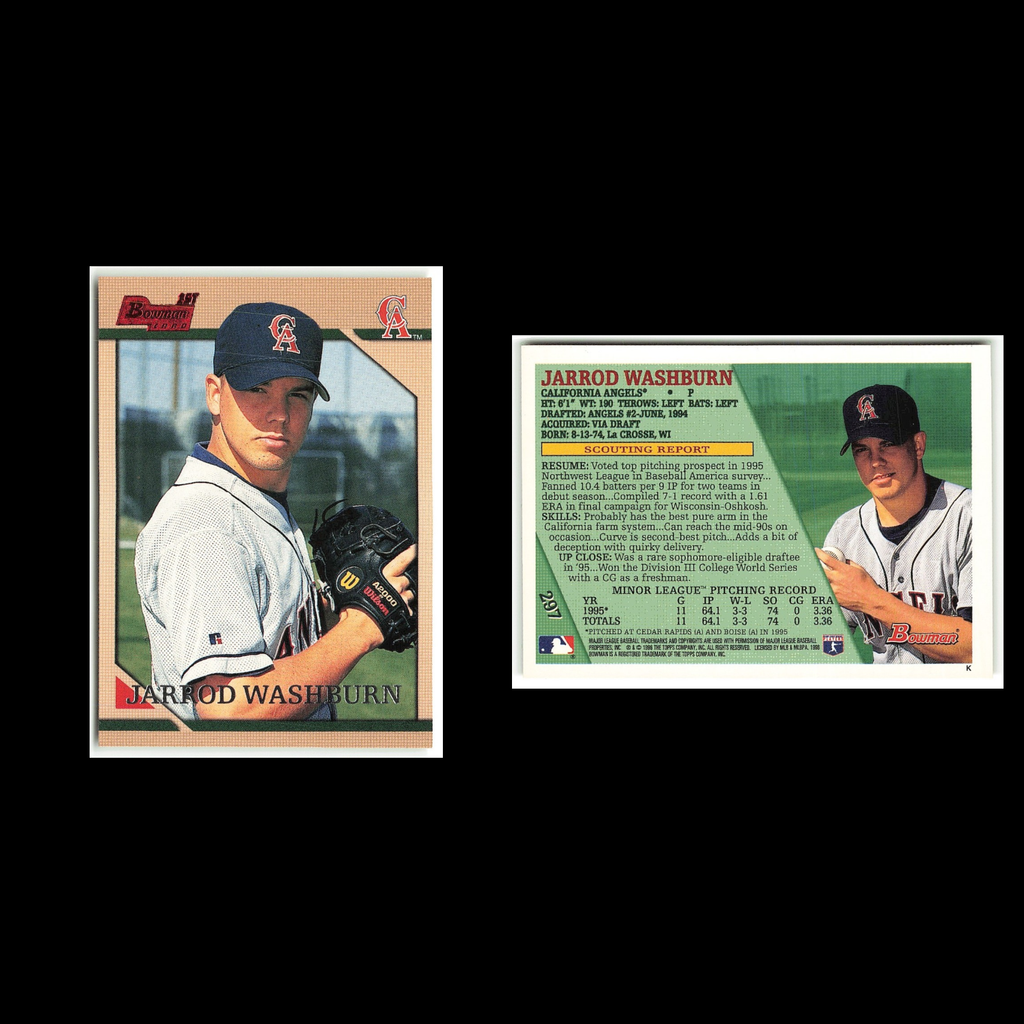 Jarrod Washburn Rookie #297 1996 Bowman California Angels Baseball Card MLB NM