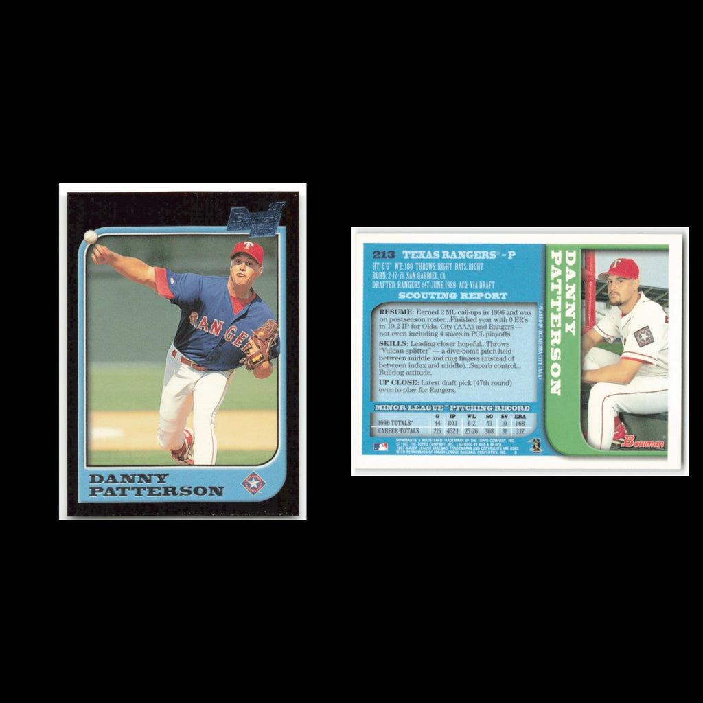 Danny Patterson Rookie #213 1997 Bowman Texas Rangers Baseball Card MLB NM