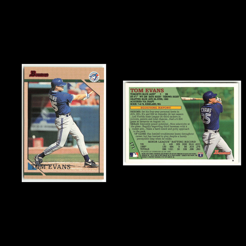 Tom Evans Rookie #171 1996 Bowman Toronto Blue Jays Baseball Card MLB NM