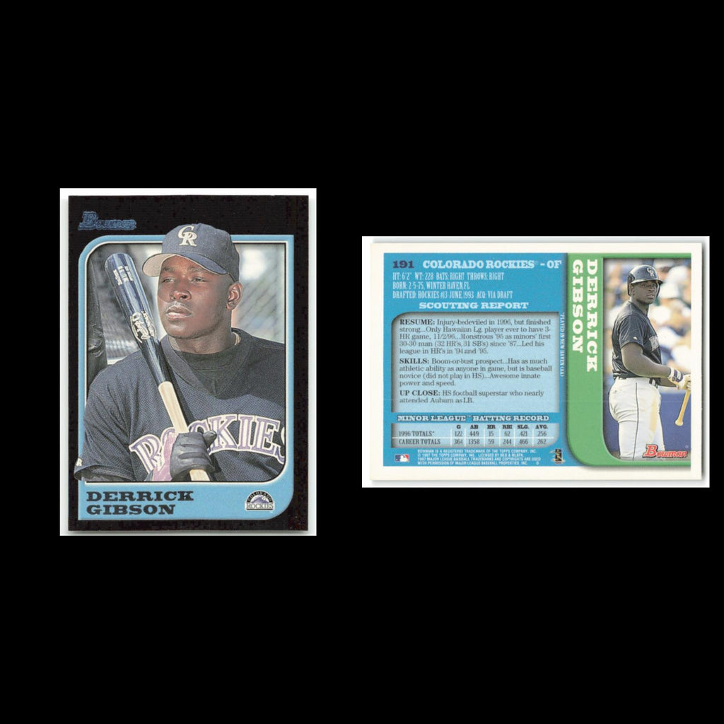 Derrick Gibson #191 1997 Bowman Colorado Rockies Baseball Card MLB NM