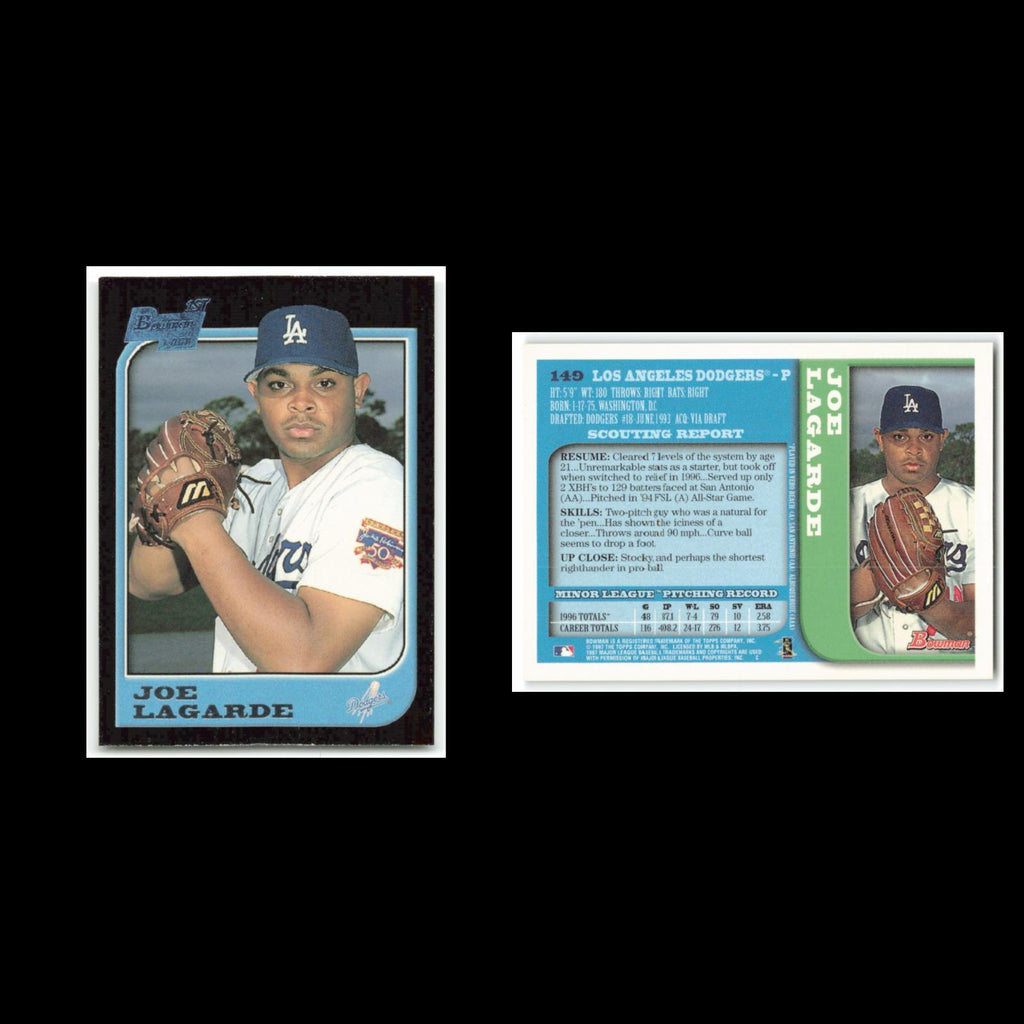 Joe Lagarde Rookie #149 1997 Bowman Los Angeles Dodgers Baseball Card MLB NM