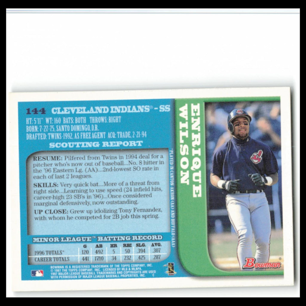 Enrique Wilson #144 1997 Bowman Cleveland Indians Baseball Card MLB NM