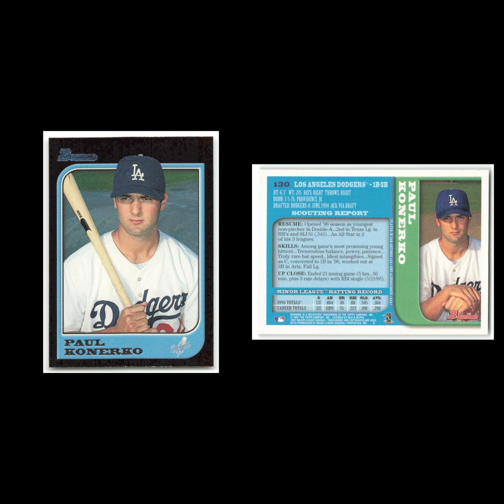 Paul Konerko #130 1997 Bowman Los Angeles Dodgers Baseball Card MLB NM