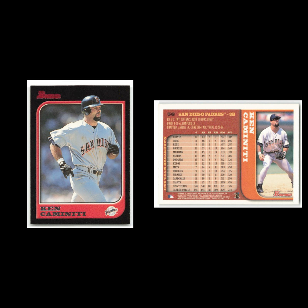 Ken Caminiti #56 1997 Bowman San Diego Padres Baseball Card MLB NM