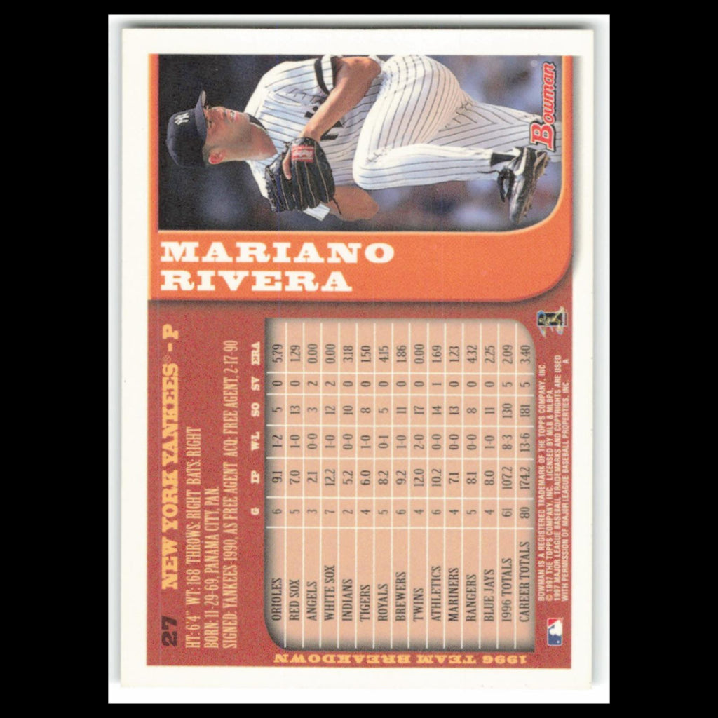 Mariano Rivera #27 1997 Bowman New York Yankees Baseball Card MLB NM