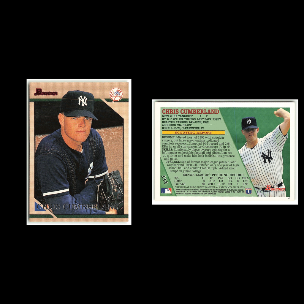 Chris Cumberland Rookie #324 1996 Bowman New York Yankees Baseball Card MLB NM
