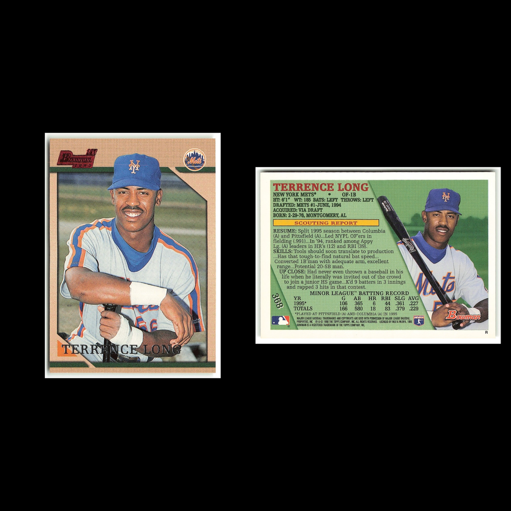 Terrence Long Rookie #368 1996 Bowman New York Mets Baseball Card MLB NM