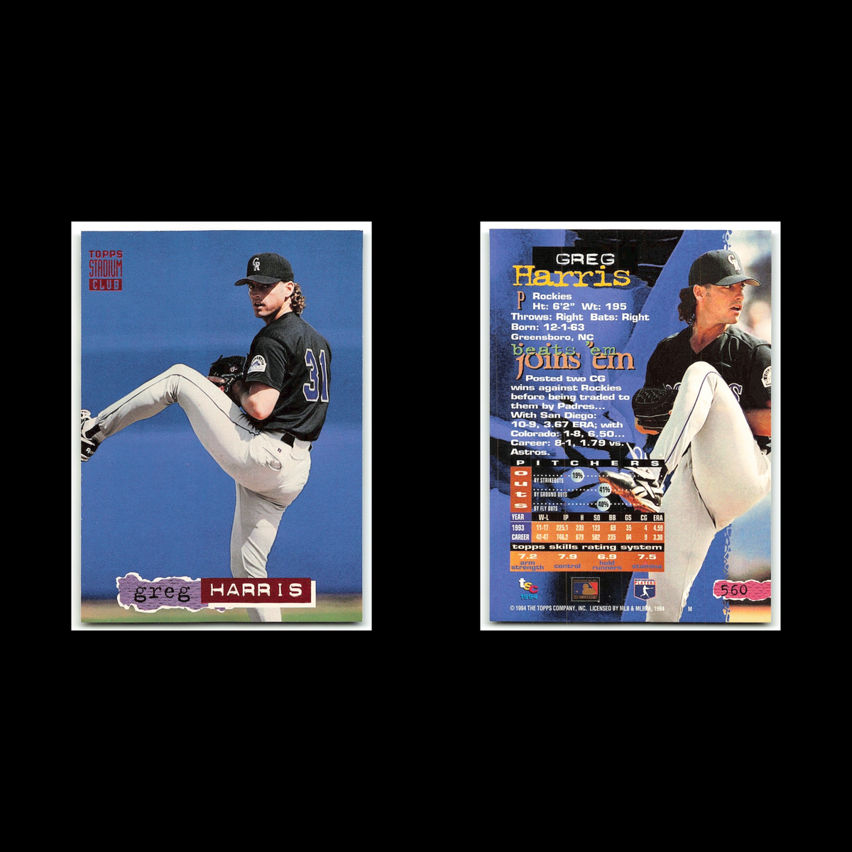 Brian Harrison #560 1994 Topps Stadium Club San Bernardino Spirit Baseball Card