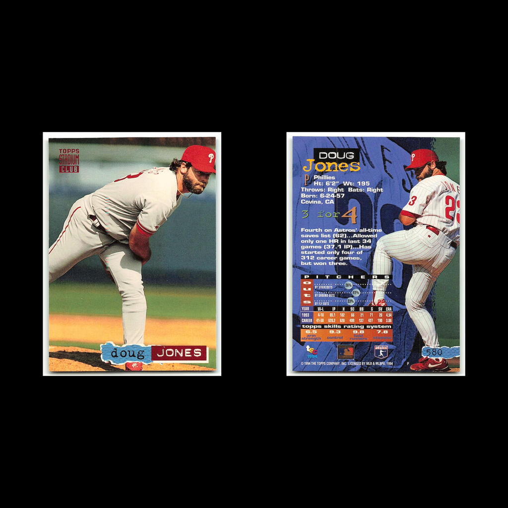 Doug Jones #580 1994 Topps Stadium Club Houston Astros Baseball Card MLB NM