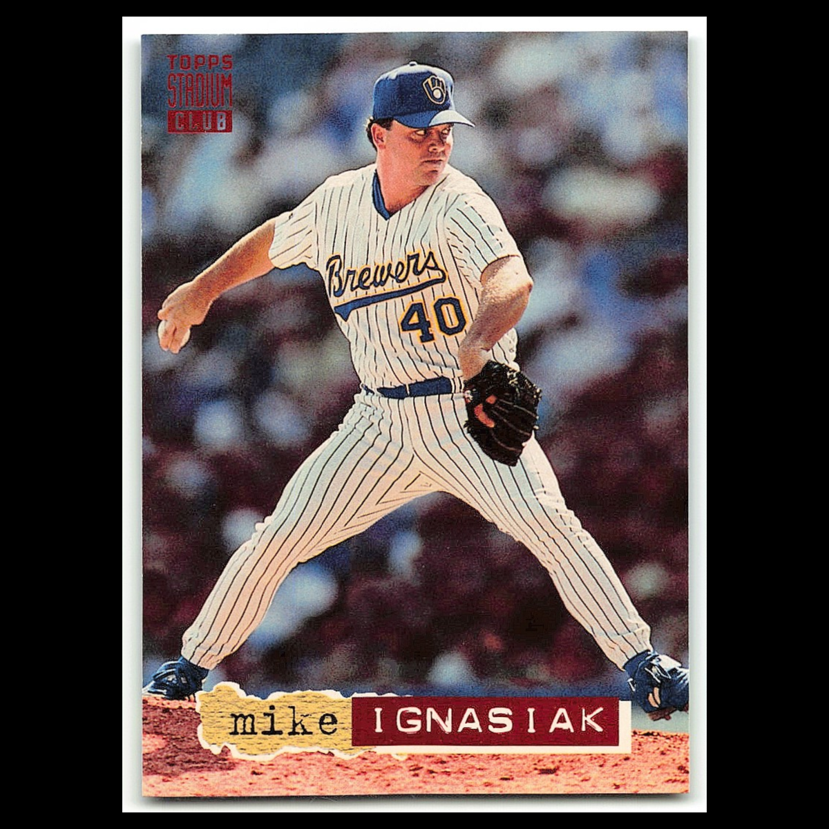 Mike Ignasiak #489 1994 Topps Stadium Club Milwaukee Brewers Baseball Card MLB