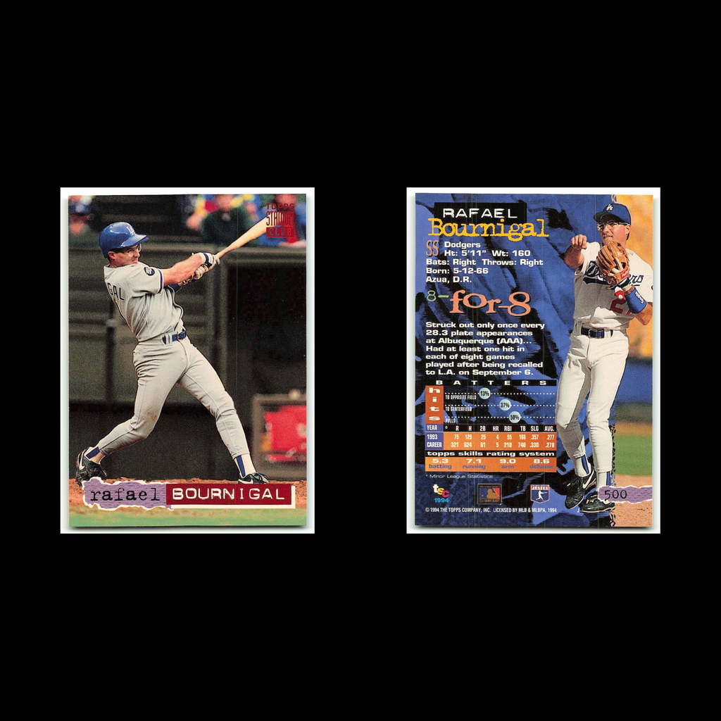 Rafael Bournigal #500 1994 Topps Stadium Club Los Angeles Dodgers Baseball Card