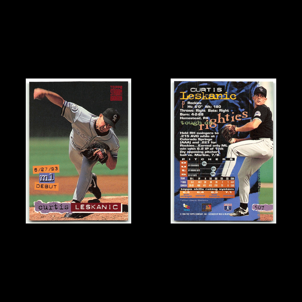 Curtis Leskanic #507 1994 Topps Stadium Club Colorado Rockies Baseball Card MLB